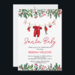 Red Santa baby christmas babydusch Inbjudningar<br><div class="desc">Juli Baby Baby Shower Gender Neutral-inbjudan. Vänner och familj från inbjudan till  i en glädje av nyfödd bebis på vägen med denna festliga babyduschinbjudan.</div>
