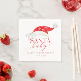 Red Santa Baby Shower Pappersservett