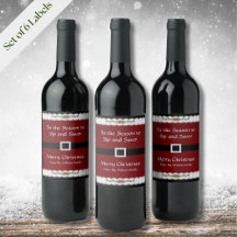 Red Santa Bälte, Vin Flaska, etikett