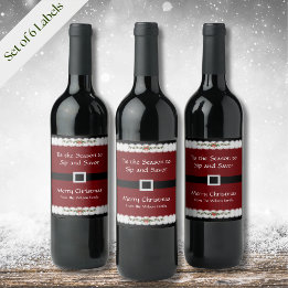 Red Santa Bälte, Vin Flaska, etikett