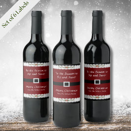 Red Santa Bälte, Vin Flaska, etikett