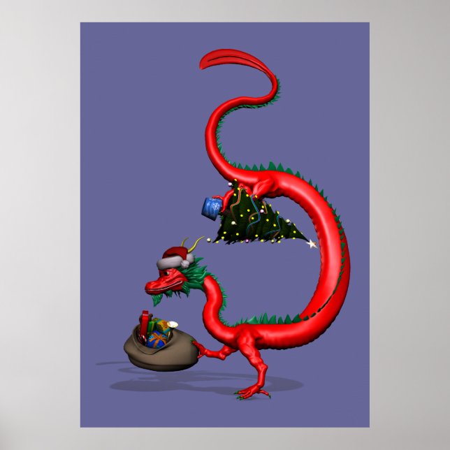 Red Santa Dragon Poster (Framsidan)