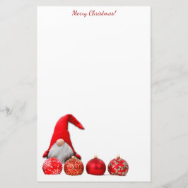 Red Santa Gnome jul Brevpapper