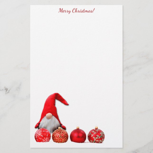 Red Santa Gnome jul Brevpapper (Framsida)