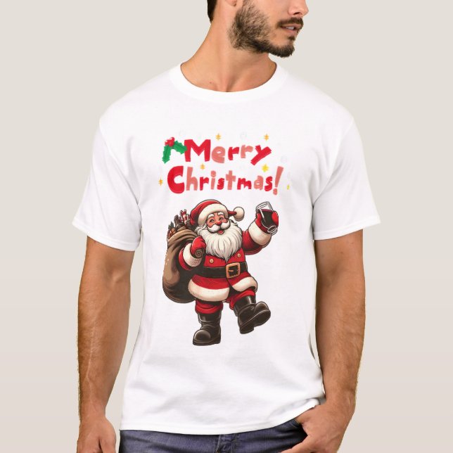 Red Santa God jul Gift T Shirt (Framsida)