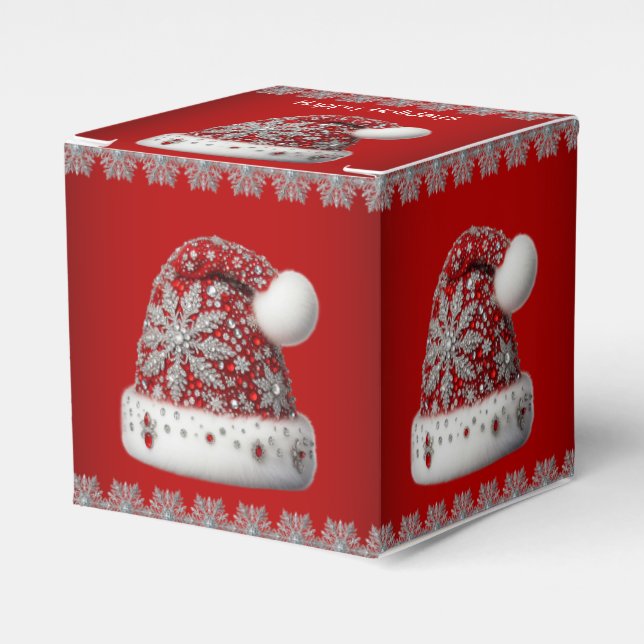 Red Santa Hat-Helgdag Gift Box Presentaskar (Framsidan Sidan)