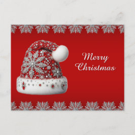 Red Santa Hat Helgdag julvykort Vykort