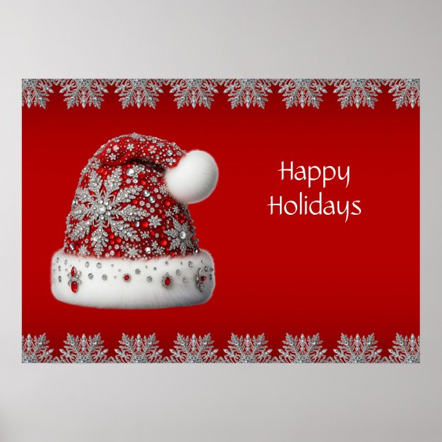 Red Santa Hat Helgdag Poster (Framsidan)