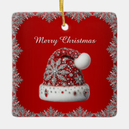 Red Santa Hat-julens Helgdag Ornament
