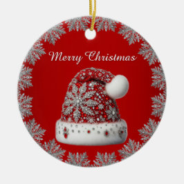 Red Santa Hat-julens Helgdag Ornament