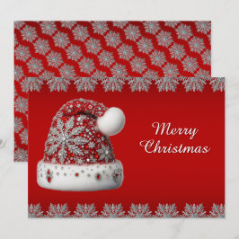 Red Santa Hat-julkort, Helgdag Card Julkort