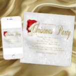 Red Santa Hat Snowflake jul Party Inivation Inbjudningar<br><div class="desc">Julhatt vit och guld snowflake-julfest med söt röd julhatt på en söt snöflingerbakgrund. Den här eleganten är en inbjudan till julfesten som lätt kan anpassas till evenemanget genom att du helt enkelt lägger till dina uppgifter i stil och färg efter eget val. Det här är en tryckt design utan äkta...</div>