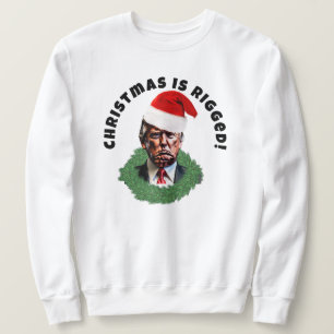 Red Santa Hat Trump Rigged jul Lång Ärmad Tröja