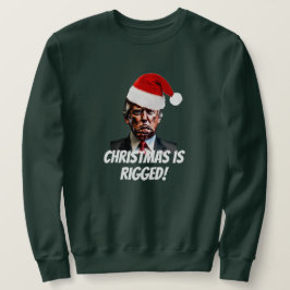 Red Santa Hat Trump Rigged jul Lång Ärmad Tröja