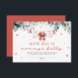 Red Santa How Big is Mamma Belly Game Tilläggskort<br><div class="desc">Lägg till lite roligt till din babydusch med vår Hur stor är Mamma Belly? Julspel! Denna festtvist på det klassiska spelet har ett tema i Santa Baby, där gästerna gissar storleka på mamma till bukten med hjälp av en biet av sträng eller band. Den närmaste gissningen vinner ett roligt julpris!...</div>