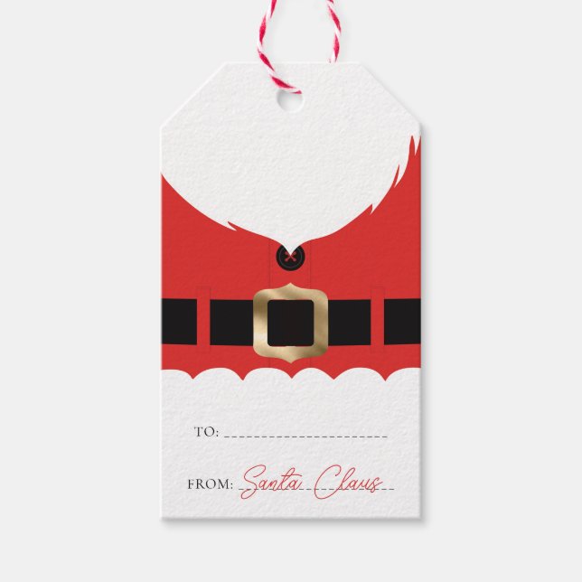 Red Santa Jackar jul Presentetikett (Framsidan)