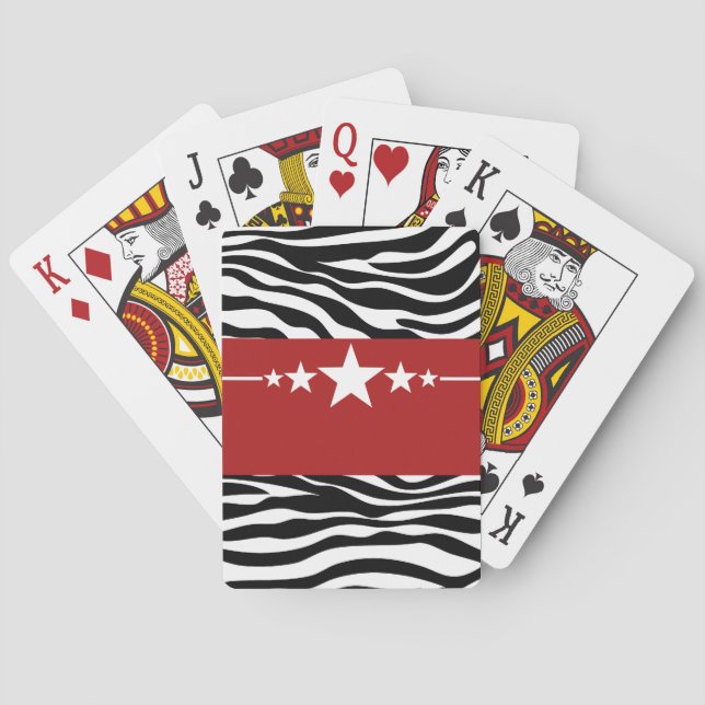 Red Sassy Star Zebra-uppspelningskort Casinokort (Baksidan)