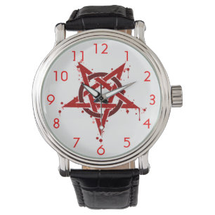 Red Satanic Pentagram Armbandsur