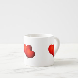 Red Satin Hearts Espressomugg