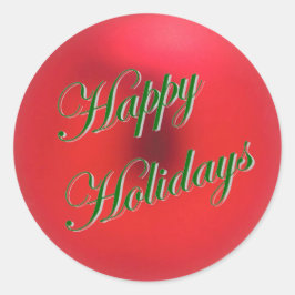 Red Satin Ornament Sticker Runt Klistermärke