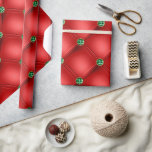Red Satin Quiled Bling Jewels Helgdag Presentpapper<br><div class="desc">Röd satin filted ser ut med grönt faux jewels. Så söt för alla era helgdag,  jag bara kärlek detta papper. Jag vet att du också gör det.</div>