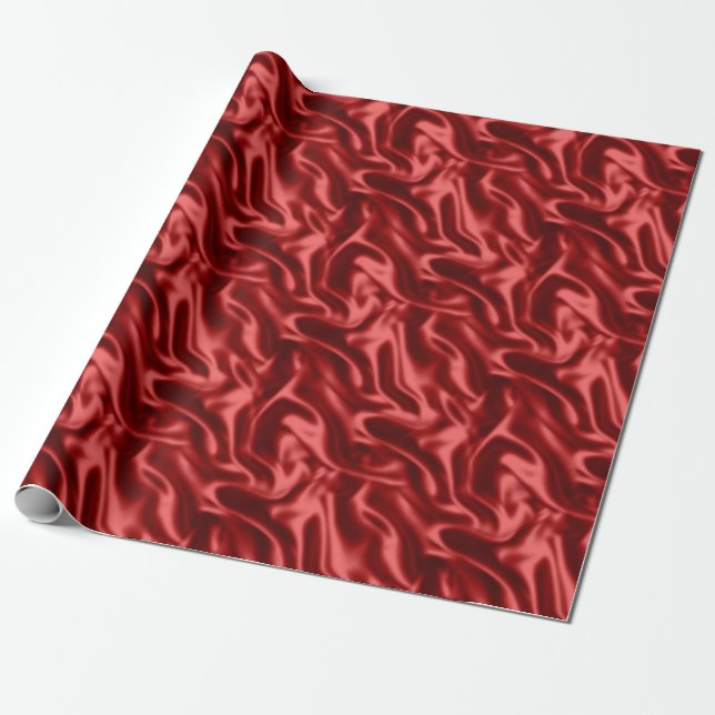 Red Satin Stil Wrapping Papper Presentpapper (Utrullad)