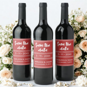 Red Save date Vin-etikett Vinflaska Etikett