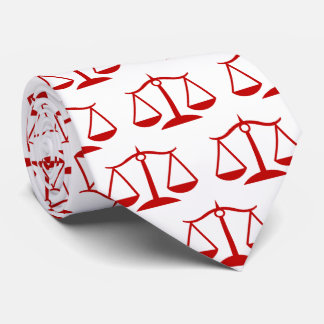 Red Scale of Justice Domyer Legal Tie Slips