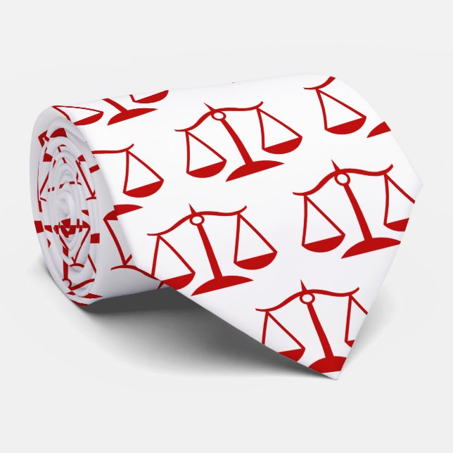Red Scale of Justice Domyer Legal Tie Slips (Rullad)