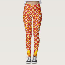 Red Scaled Goldfish Svan Leggings