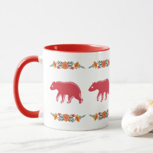 Red Scandinavian Bear Mugg