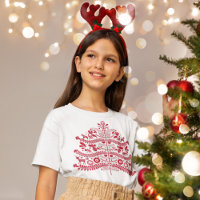 Red Scandinavian FolArt Nordic Julgran