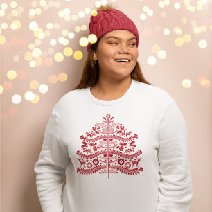 Red Scandinavian FolArt Nordic Julgran T Shirt