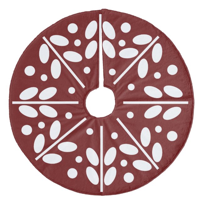 Red Scandinavian Folk Art Julgran Skirt Julgransmatta Fleece (Framsidan)