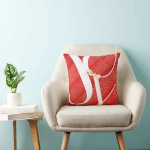 Red Scarf Guld Joy Typography jul Helgdag Kudde