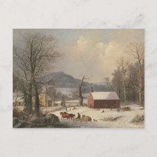 Red School House (Land Scene) 1858 Vykort