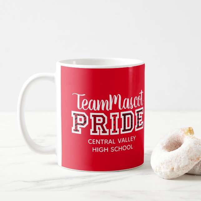 Red School Pride Mascot Namn Kaffemugg (Med munk)