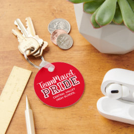 Red School Pride Mascot Namn Keychain Nyckelring