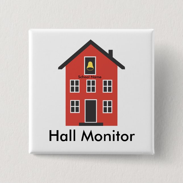 Red Schoolhouse Hall Monitor-knapp Knapp (Framsida)