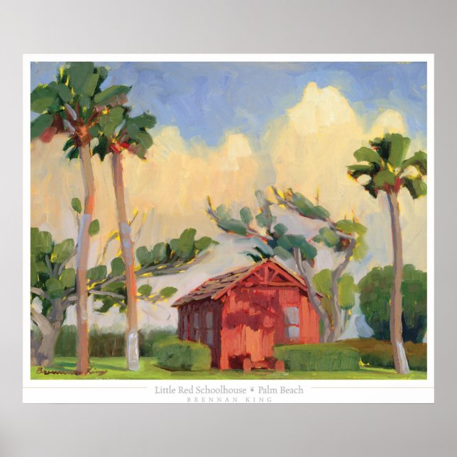 Red Schoolhouse-tryck Poster (Framsidan)