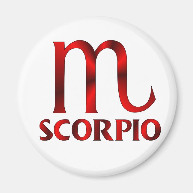 Red Scorpio Horoscope Symbol Magnet (Framsidan)