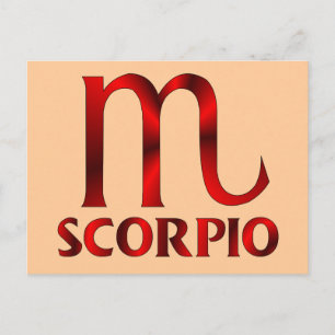 Red Scorpio Horoscope Symbol Vykort