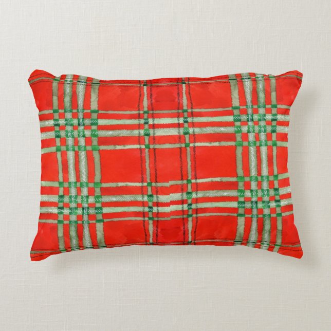 RED SCOTT TARTAN Accent Pillow Prydnadskudde (Framsidan)