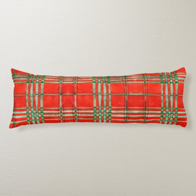 RED SCOTT TARTAN Body Pillow Kroppskudde (Framsidan)
