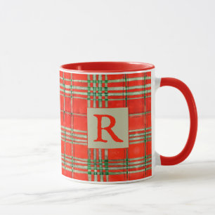 RED SCOTT TARTAN Red Combo Mugg + Initial