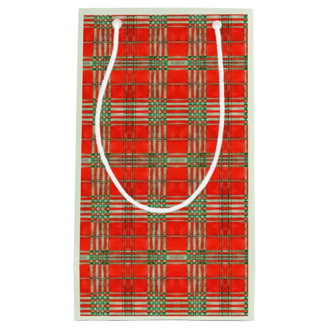 RED SCOTT TARTAN Small Gift Bag (Framsidan)