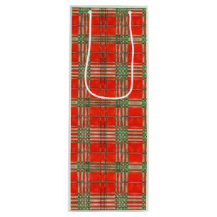 RED SCOTT TARTAN Vin Gift Bag
