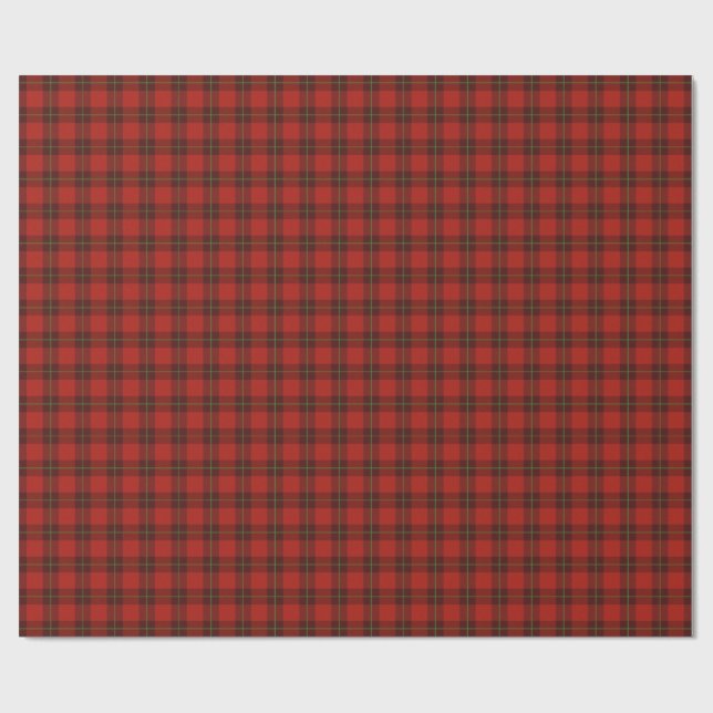 Red Scottish Pset Check Tartan Wrapping Papper Presentpapper (Platt)