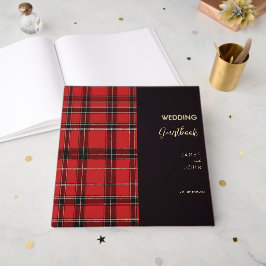 Red Scottish Tartan Bröllop Gästböcker