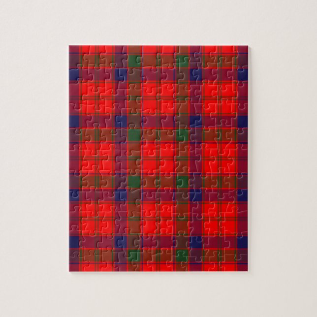 Red Scottish Tartan Pussel (Vertikal)